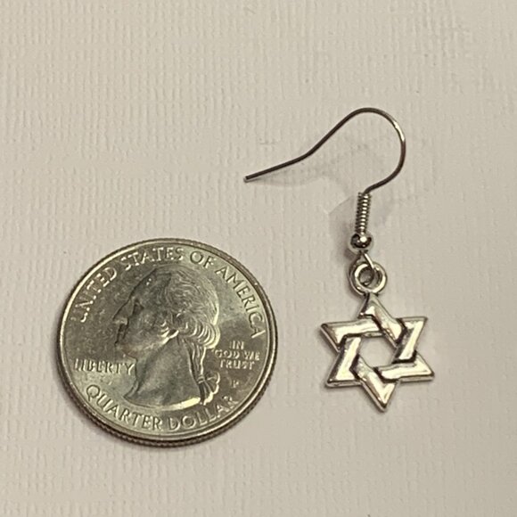 Star of David Earrings, Jewish Earrings, Religious Earrings, Star of David - Picture 5 of 6